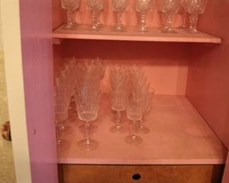 Assorted crystal stemware