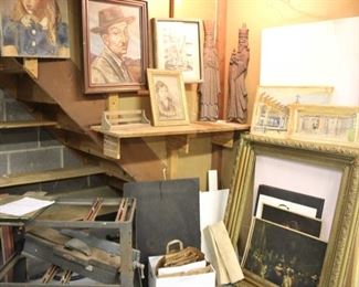 Assorted art & canvases