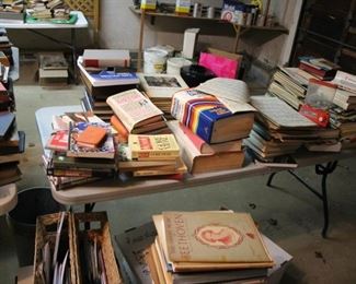 LOTS of books, sheet music, magazines.....