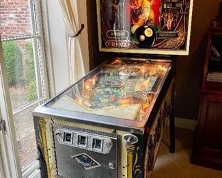 Bally “Eight Ball Deluxe” vintage pinball machine….it does light up and make noise, but so far I can’t make it actually play :( . It’s in great physical condition though!