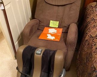 Massage Chair and Ottoman by Human Touch …. It’s heavenly….of course we had to test it!!! 