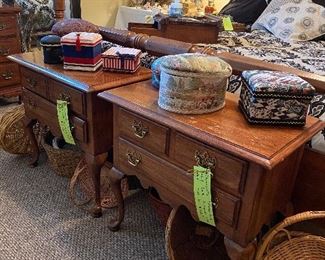 Thomasville “Fisher Park” solid oak two side tables