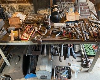 Lots of vintage tools, tool boxes