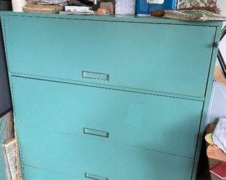 Vintage lateral file cabinet 