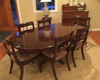 Mint…ETHAN ALLEN Oval Dining Table & 6 Chairs