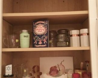 Jadeite salt shaker. Ceramic vintage salt & pepper