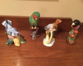 Spode and Spangl porcelain bird figurines