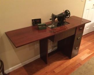 Mid-century sewing cabinet