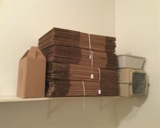 Packs of new cardboard bottle boxes