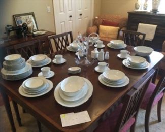 Noritake Reina 12-place settings and serving pieces- 101 pieces. MINT