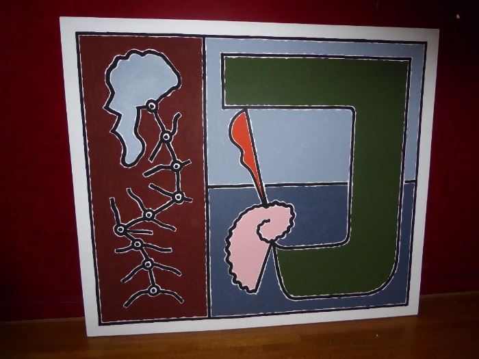 Tom Green 1942-2012 "Beirut" acrylic on canvas 72 x 74 1/4 1982