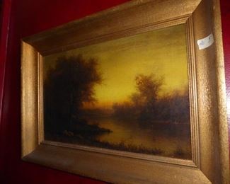 Albert Insley 1842-1937                                                                                  "River Landscape, Sunrise"