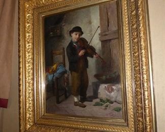 Antonio  Rosaspina  1830-1871                                                                  "Boy with Violin"  1867