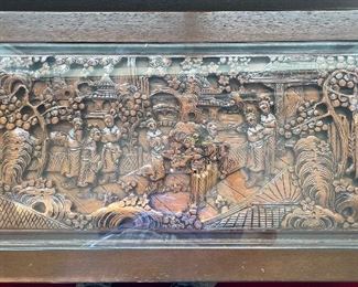 Vintage Teak Deep Carved Coffee Table 