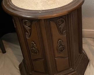 Mid Century Modern Marble Top Lamp Table (this table is not wood it is actually metal how cool is that)