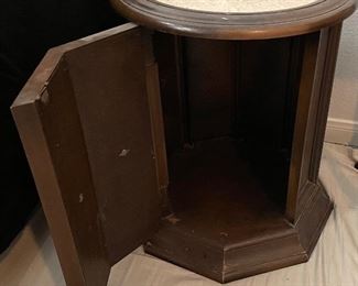 Mid Century Modern Marble Top Lamp Table (this table is not wood it is actually metal how cool is that)