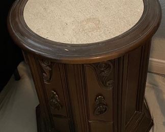 Mid Century Modern Marble Top Lamp Table (this table is not wood it is actually metal how cool is that)