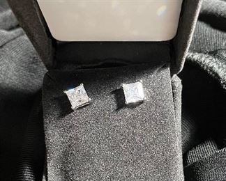 Emerald Cut CZ Earrings