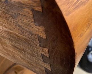 Antique Tiger Oak Sideboard/Buffet Cabinet with Mirror Tongue & Groove