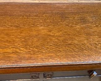 Antique Tiger Oak Sideboard/Buffet Cabinet with Mirror