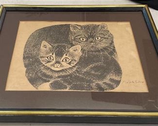 Signed & Framed "Abelardo Salinas" Pen & Ink