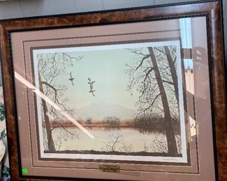 Signed & Framed Print "Working The Lake Edge" by Bruce Dines