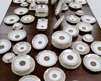MAGNIFICENT 19th Century 145 piece set of OLD PARIS CHINA with many serving pieces. Platters up to 2 feet long!