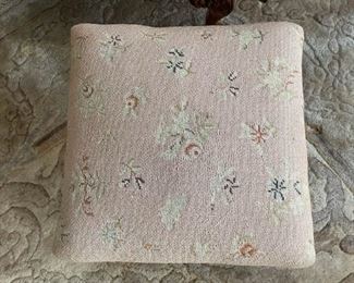 Antique Foot Stool with Upholstered Top (Photo 3 of 3)