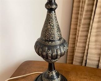 Vintage Etched Metal Table Lamp (Photo 2 of 2)
