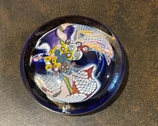 Art Glass Paperweight, Signed Fox (Photo 1 of 2)