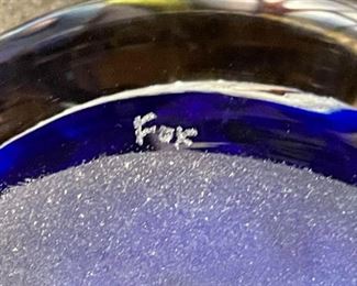 Art Glass Paperweight, Signed Fox (Photo 2 of 2)