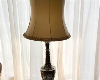 Vintage Etched Metal Table Lamp (Photo 1 of 2)