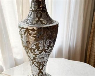 Vintage Etched Metal Table Lamp (Photo 2 of 2)