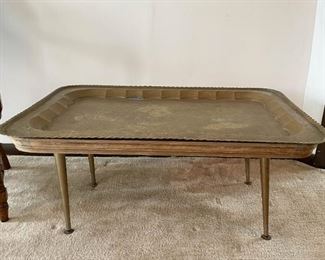 Brass Turkish Tray Table, 1950's (Photo 1 of 4)