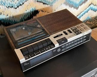Vintage Clock Radio with Cassette Player