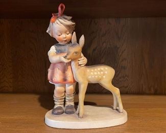 Large Hummel Figurine - Girl with Deer (Photo 1 of 2)