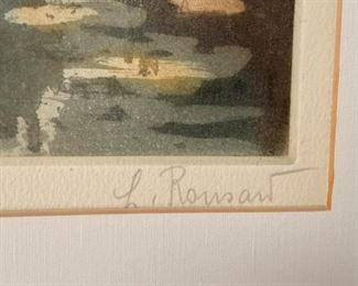 Double Framed Artwork / Watercolors, Signed (Photo 3 of 3)