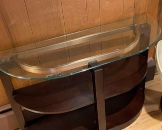 Contemporary Console Table with Glass Top (Photo 2 of 2)