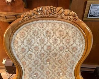 Antique Carved Wood Parlor Chair (Photo 2 of 2)