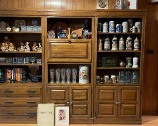 3-Piece Bookcase / Cabinet / Shelf Unit with Drop Down Bar Door