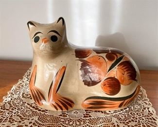Pottery Cat Figure