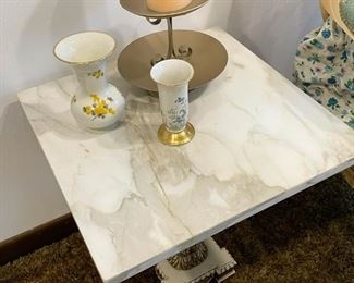 Hollywood Regency Style End Table with Marble Top (there are 2 of these available) Photo 3 of 3