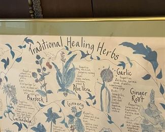Framed Traditional Healing Herbs Poster (Photo 2 of 2)