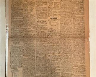 Antique Newspaper Page - The Brooklyn Eagle, 1841 (Photo 1 of 2)