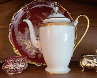 Hand-Painted Miniature Bowl, Fine China Coffee Pot / Teapot