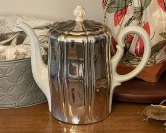Silver Plate Covered Teapot