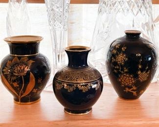 Black & Gold Miniature Vases