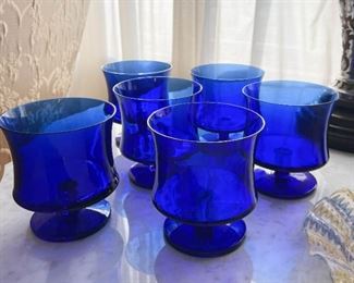 Colbalt Blue Stemmed Glassware