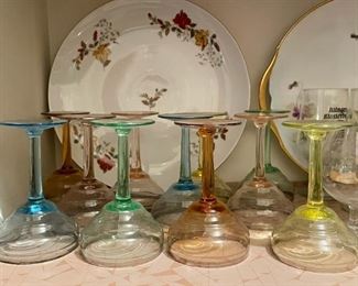 Vintage Colorful Wine Glasses