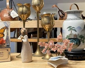 Brass Candle Holders, Figurines